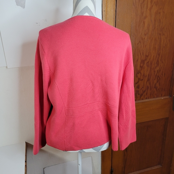 Womans Talbots Zip Front Cardigan Ruffles Cotton/Rayon Front Pockets Size XLP - Picture 4 of 9